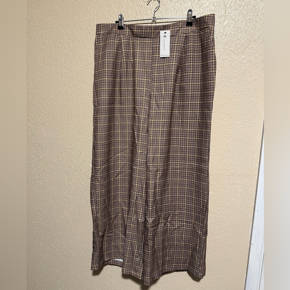 Skies Are Blue Wide Leg Pants Plaid Plus Size 3X